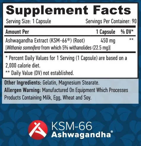 Ашваганда Haya Labs Ashwagandha KSM-66 капсули по 450 мг №90