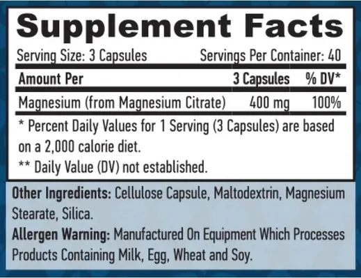 Магнію цитрат Haya Labs Magnesium Citrate 400 мг капсули №120