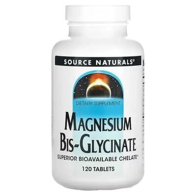 Магній Бісгліцинат Source Naturals Magnesium Bis-Glycinate, 120 таблеток