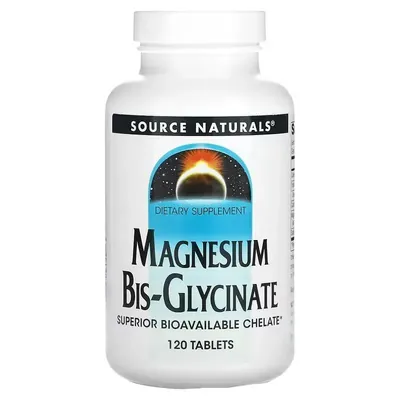 Магній Бісгліцинат Source Naturals Magnesium Bis-Glycinate, 120 таблеток