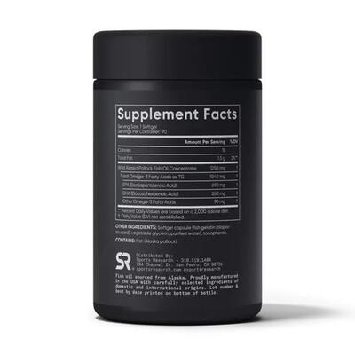 Омега 3 риб'ячий жир Sports Research Omega-3 Fish Oil потрійна сила 1250 мг, 30 капсул