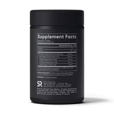 Омега 3 риб'ячий жир Sports Research Omega-3 Fish Oil потрійна сила 1250 мг, 30 капсул