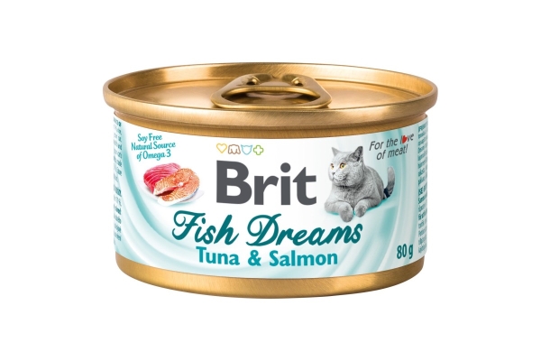 Корм влажный для кошек Brit Care Brit Fish Dreams Тунец и лосось, 80 г