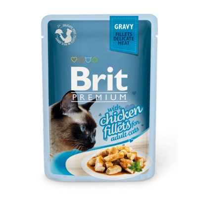 Корм влажный для кошек Brit Premium Cat pouch с филе курицы в соусе, 85 г