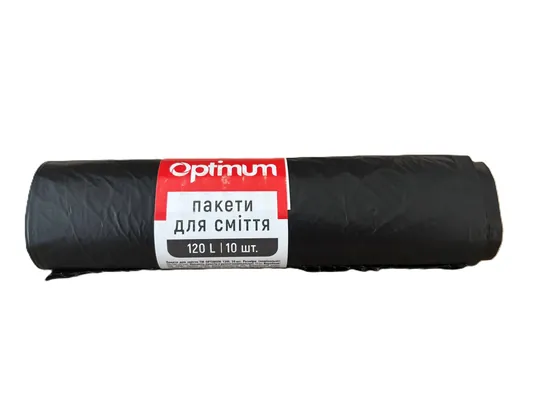 Пакети для сміття Pro Service Optimum чорні 70 х 100 см 120 л, 10 шт