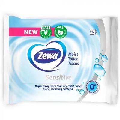 Туалетная бумага влажная Zewa Sensitive, 42 штуки