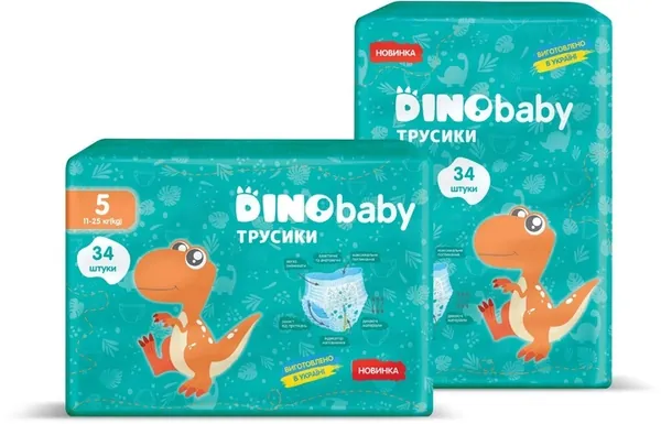 Підгузки-трусики Dino Baby 5, 11-25 кг, 34 шт