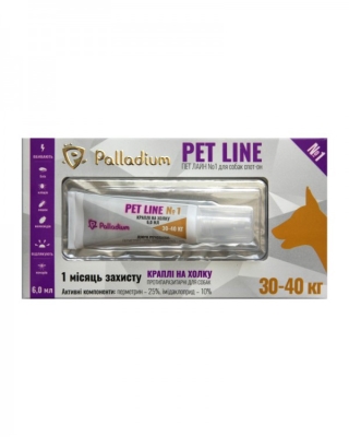 Краплі на холку Palladium Pet Line №1 для собак вагою 30-40 кг по 6,0 мл, 1 піпетка