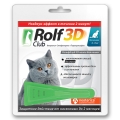 Капли на холку Rolf Club 3D против паразитов для кошек весом более 4 кг