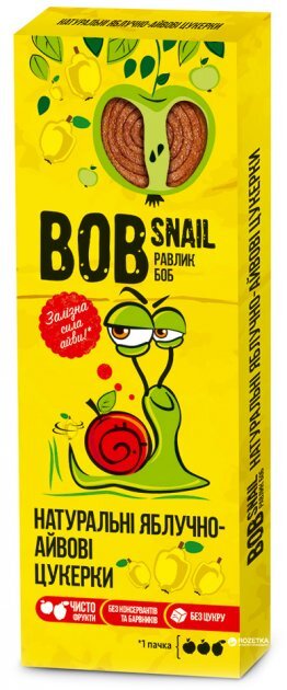 Конфеты Bob Snail Roll натуральные яблочно-айвовые, 30 г