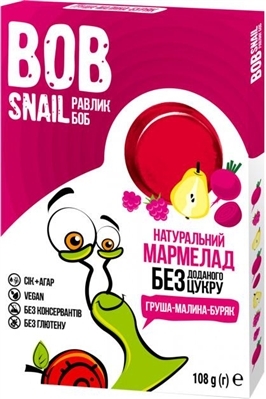 Мармелад Bob Snail Jelly грушево-малиново-свекольный, 108 г