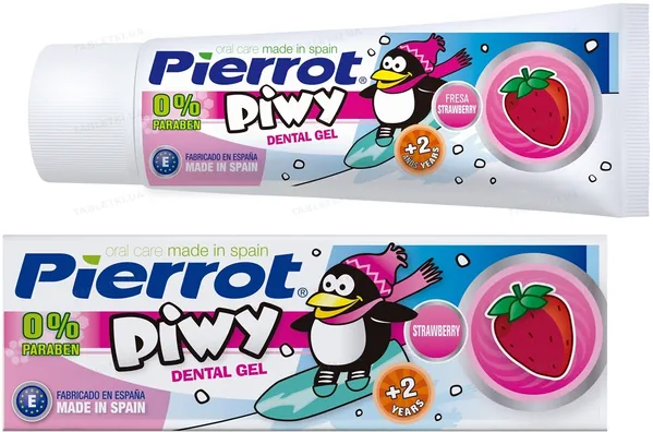 Гель для зубів Pierrot Piwy дитячий з полуничним смаком від 2 років, Ref.54, 75 мл
