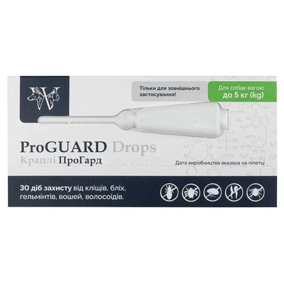 Капли Дике Дитя ProGUARD для собак весом от 1 до 5 кг, 1 пипетка по 0,5 мл