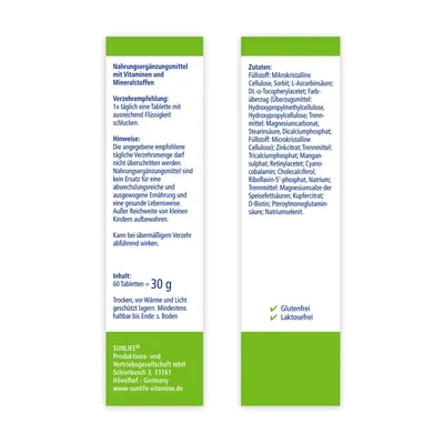 Вітаміни Sunlife Biotin Plus Tabletten таблетки №60