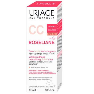 Крем Uriage Roseliane CC тонуючий догляд проти почервоніння, SPF 30, 40 мл