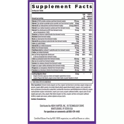 Мультівітаміни для вагітних New Chapter One Daily Prenatal Multivitamin, 30 вегетаріанських капсул