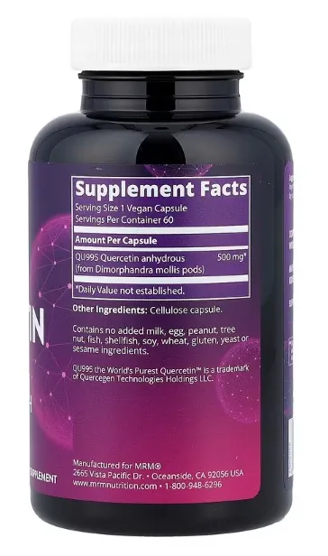 Кверцетин MRM Nutrition Quercetin, 60 веганських капсул