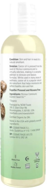Касторовое масло Now Foods Solutions Castor Oil, 237 мл