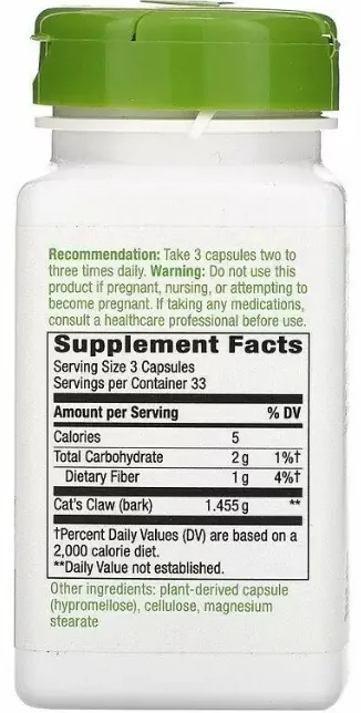 Котячий кіготь Nature's Way Cat's Claw +1455 мг, 100 капсул