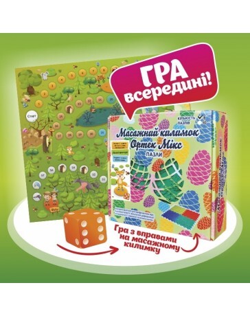 Коврик-пазл массажный Ortek Пазлы Микс 8 пазлов с игрой Лесные приключения