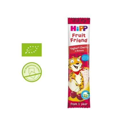 Батончик HiPP Fruit Friend органічний фруктово-злаковий Йогурт-Вишня-Банан, 23 г