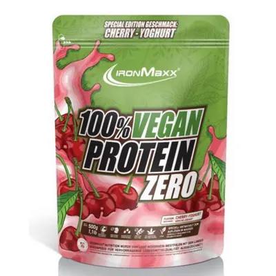 Протеїн рослинний змішаний IronMaxx 100% Vegan Protein Zero Вишневий йогурт, 500 г (пакет)