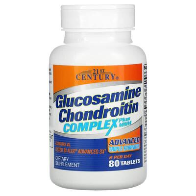 Глюкозамин Хондроитин 21st Century Glucosamine Chondroitin + МММ Тройная Сила, таблетки №80