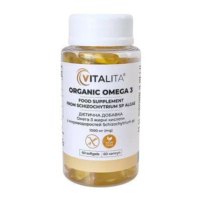 Омега-3 жирні кислоти з мікроводоростей Vitalita Organic Omega 3 капсули №60