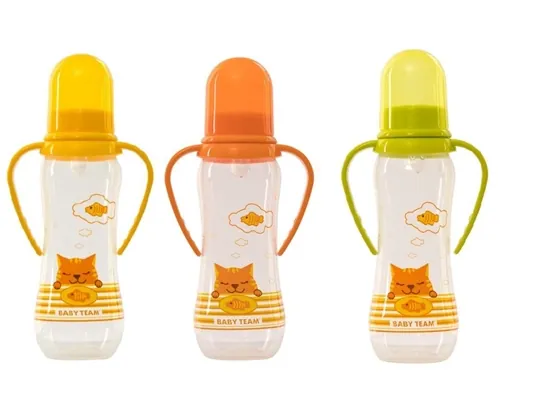 Пляшка для годування Baby Team 1411 з силіконовою соскою від 0 місяців, 250 мл