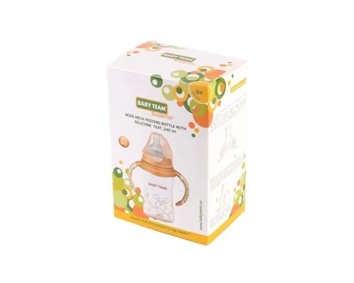 Пляшка для годування Baby Team 1090 з широким горлом, 240 мл