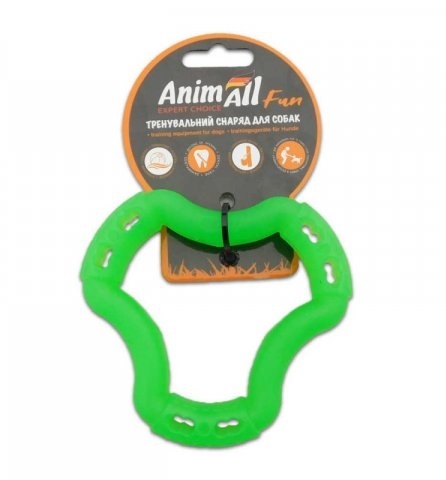 Игрушка для собак AnimAll Fun Кольцо 6 сторон 20 см зеленое