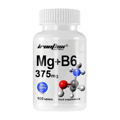 Магній та вітамін B6 IronFlex Nutrition Mg+B6 375 мг, 100 таблеток