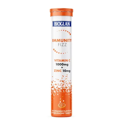 Вітамін C та цинк Bioglan Immunity Fizz Vitamin C + Zinc, 20 шипучих таблеток