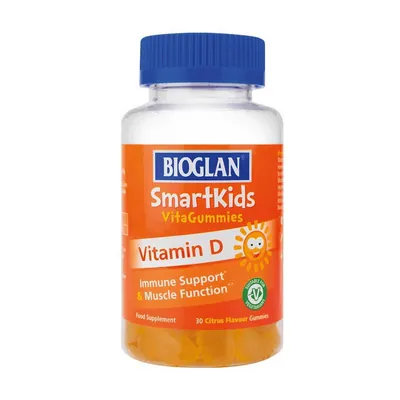 Вітамін Д для дітей Bioglan Smartkids Vitamin D цитрус, 30 жувальних пастилок