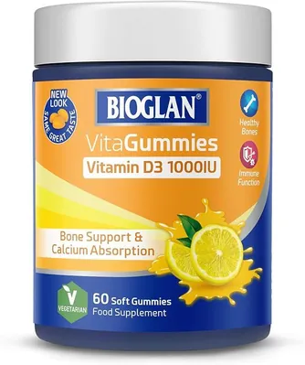 Вітамін Д3 Bioglan VitaGummies Vitamin D3 1000 IU лимон, 60 жувальних пастилок