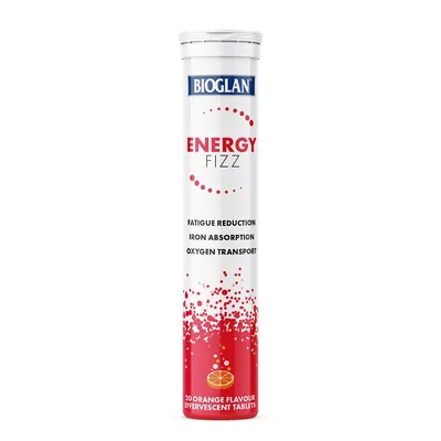 Вітаміни та мінерали Bioglan Energy Fizz апельсин, 20 шипучих таблеток
