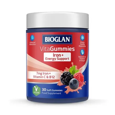 Залізо Bioglan VitaGummies Iron ягідний мікс, 30 жувальних пастилок
