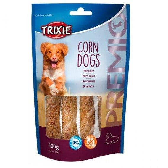 Ласощі для собак Trixie 31749 Premio Corn Dogs з качкою, 100 г (4 шт)
