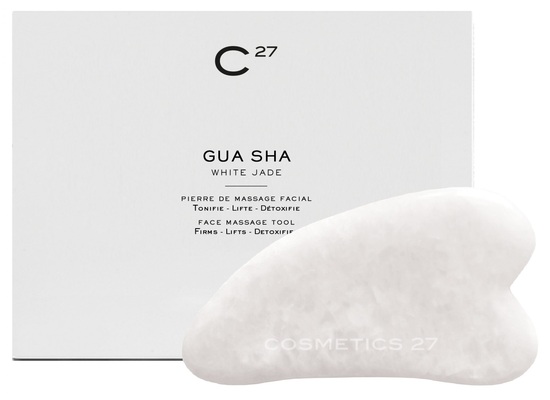 Гуаша для массажа Cosmetics 27 Gua Sha из белого нефрита, 1 шт
