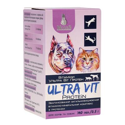Витаминно-минеральный комплекс ModeS Ultra Vit Protein для собак и кошек, 140 таблеток