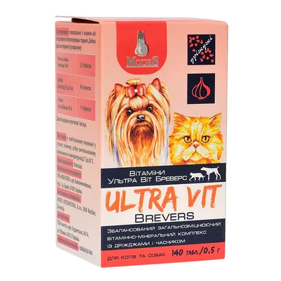 Вітамінно-мінеральний комплекс ModeS Ultra Vit Brewers для собак та котів, 140 таблеток