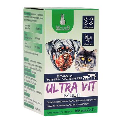 Витаминно-минеральный комплекс ModeS Ultra Multi Vit для собак и кошек, 140 таблеток