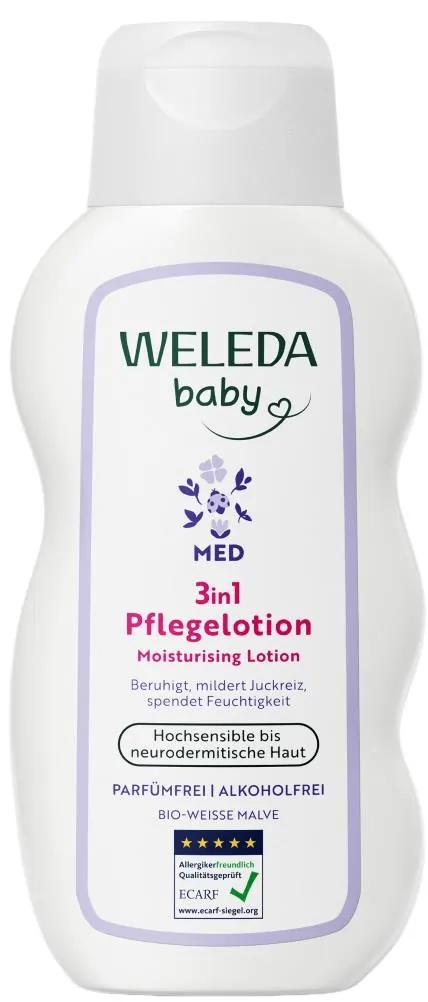 Лосьйон для тіла Weleda Baby Med Weisse Malve Алтея 3-в-1 зволожуючий, 200 мл