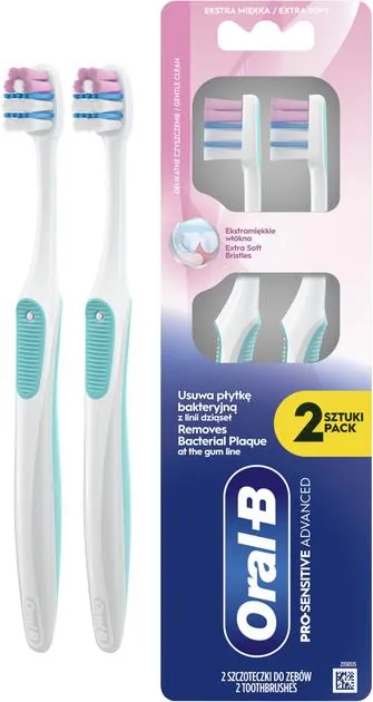 Зубна щітка Oral-B Pro-Sensitive Advanced, екстрам'яка, 2 шт