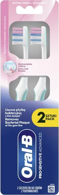 Зубна щітка Oral-B Pro-Sensitive Advanced, екстрам'яка, 2 шт