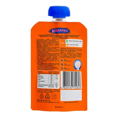 Пюре фруктове Карапуз Яблуко і манго, 100 г