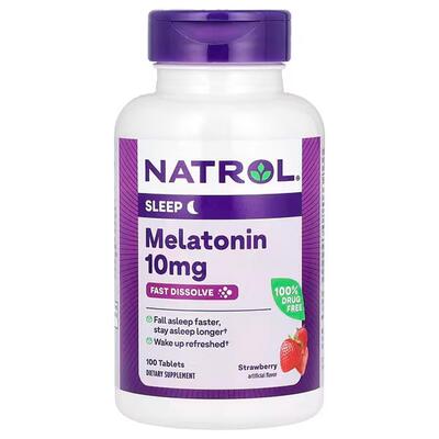 Мелатонин Natrol Melatonin 10 mg Strawberry Flavor, 100 таблеток