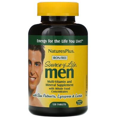 Мультивитамины для мужчин Nature's Plus Source of Life Men Multi-Vitamin and Mineral без железа, 120 таблеток