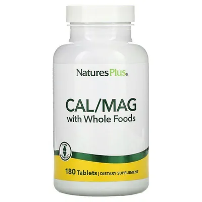 Кальцій та магній Nature's Plus Source of Life Cal/Mag, 180 таблеток