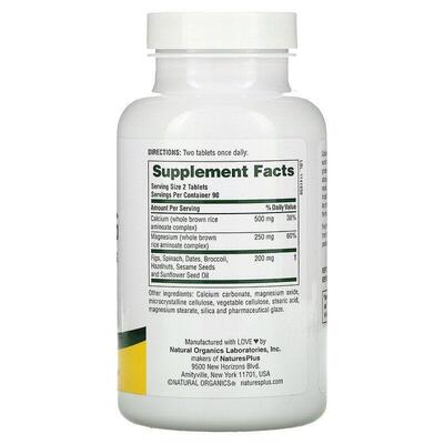 Кальций и магний Nature's Plus Source of Life Cal/Mag, 180 таблеток